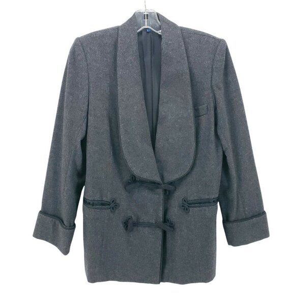 Vintage Charcoal Gray Coat Blazer Jacket Toggle Size Medium? - Picture 1 of 6